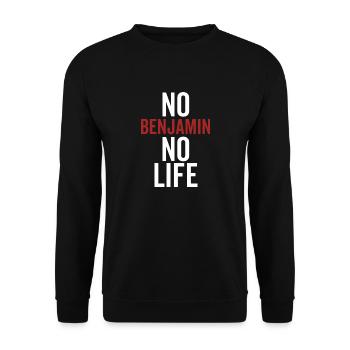 Kein Benjamin Kein Leben - Unisex Pullover - Schwarz - Vorne - Alina (178cm) & Michal (187cm)