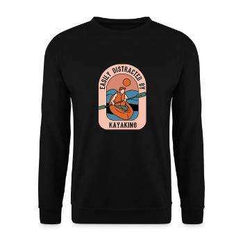 Distrait par le kayak, le canoë, le kayak en eau - Sweat-shirt Unisexe - noir - Devant - Alina (178cm) & Michal (187cm)