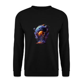 Space Alpha - Unisex Sweatshirt - black - Front - Alina (178cm) & Michal (187cm)