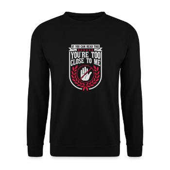 trop près de moi - Sweat-shirt Unisexe - noir - Devant - Alina (178cm) & Michal (187cm)