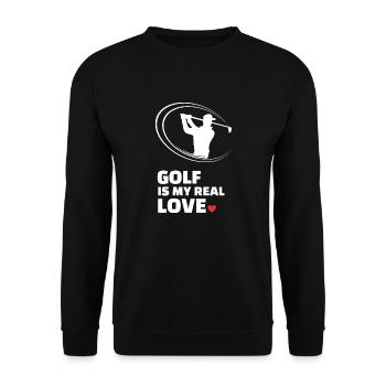 Ich Liebe Golf - Unisex Pullover - Schwarz - Vorne - Alina (178cm) & Michal (187cm)