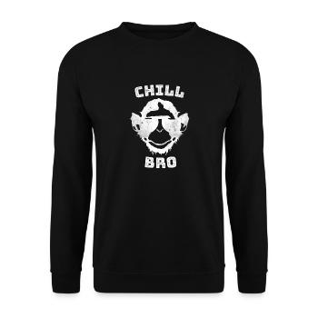 Vintage Chill Bro Affe Cooler Affe mit Spruch - Unisex Pullover - Schwarz - Vorne - Alina (178cm) & Michal (187cm)