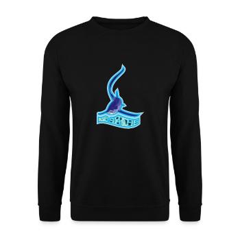 Alopias superciliosus, Äugiger Fuchshai - Unisex Pullover - Schwarz - Vorne - Alina (178cm) & Michal (187cm)