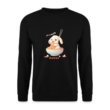 Rabbit ramen noodles japan kawaii manga anime - Unisex Sweatshirt - black - Front - Alina (178cm) & Michal (187cm)