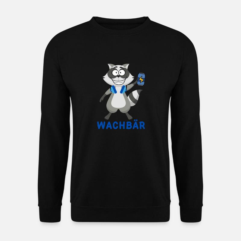 Wachbär Techno Design für Raver zum Feiern im Club - Unisex Pullover - Schwarz