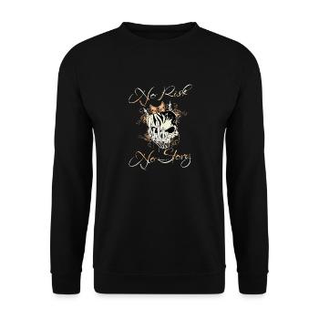 No risk no story - Unisex Sweatshirt - black - Front - Alina (178cm) & Michal (187cm)