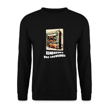 Rembobinez vos souvenirs - Sweat-shirt Unisexe - noir - Devant - Alina (178cm) & Michal (187cm)