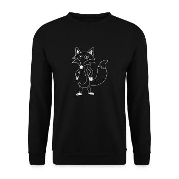 Renard Simple Art Silhouette, animal de la forêt, - Sweat-shirt Unisexe - noir - Devant - Alina (178cm) & Michal (187cm)