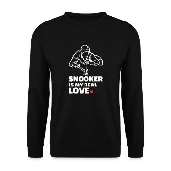 Ich Liebe Snooker - Unisex Pullover - Schwarz - Vorne - Alina (178cm) & Michal (187cm)