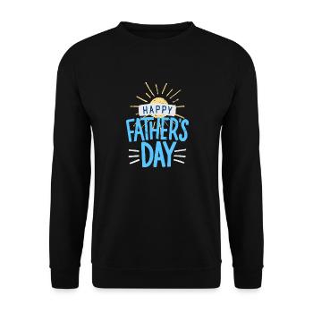 Happy Fathers day - Unisex Pullover - Schwarz - Vorne - Alina (178cm) & Michal (187cm)