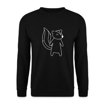 Skunk Drawing Waldtier Süße Nagetier-Silhouette - Unisex Pullover - Schwarz - Vorne - Alina (178cm) & Michal (187cm)