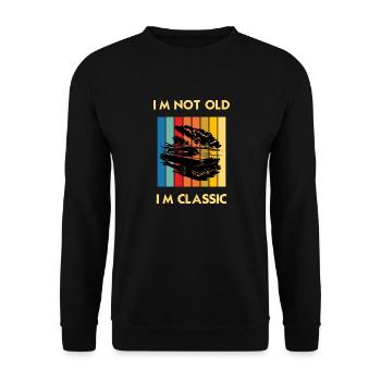 vantage, CLASSIC, I'M NOT OLD I'M CLASSIC T-SHIRT - Sweat-shirt Unisexe - noir - Devant - Alina (178cm) & Michal (187cm)