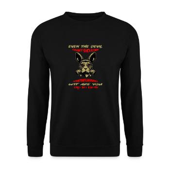 Bunny devil - Unisex Pullover - Schwarz - Vorne - Alina (178cm) & Michal (187cm)
