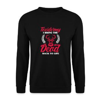 Expert Taxidermiste - Farce d’animaux sauvages - Sweat-shirt Unisexe - noir - Devant - Alina (178cm) & Michal (187cm)