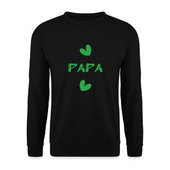FATHER's DAY. HAPPY BIRTHDAY DAD. DAD. FEAST. HEART - Unisex Sweatshirt - black - Front - Alina (178cm) & Michal (187cm)