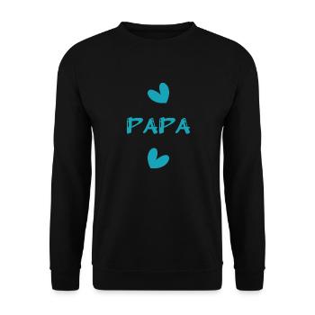 ALLES GUTE ZUM GEBURTSTAG, PAPA. PAPA. VATERTAG. ALLES GUTE ZUM GEBURTSTAG! - Unisex Pullover - Schwarz - Vorne - Alina (178cm) & Michal (187cm)