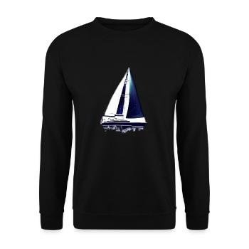 Voilier Voilier Voilier Voilier Voile Marin - Sweat-shirt Unisexe - noir - Devant - Alina (178cm) & Michal (187cm)