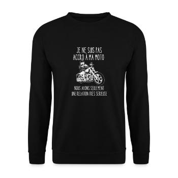 accro à ma moto - Sweat-shirt Unisexe - noir - Devant - Alina (178cm) & Michal (187cm)