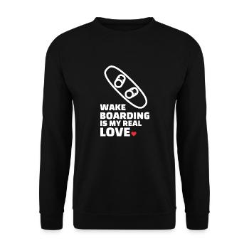 Ich Liebe Wakeboarden - Unisex Pullover - Schwarz - Vorne - Alina (178cm) & Michal (187cm)