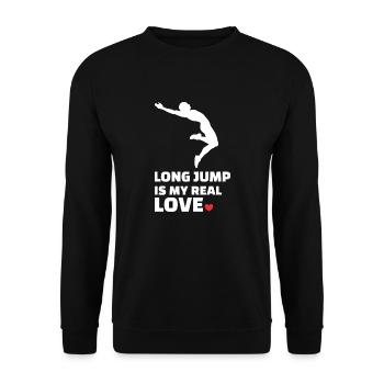 Ich Liebe Weitsprung - Unisex Pullover - Schwarz - Vorne - Alina (178cm) & Michal (187cm)
