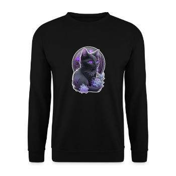 Black cat - Felin kitten - Unisex Sweatshirt - black - Front - Alina (178cm) & Michal (187cm)