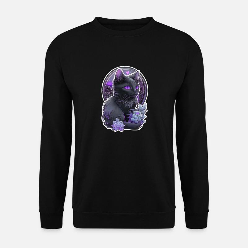 Schwarze Katze - Felin-Kätzchen - Unisex Pullover - Schwarz