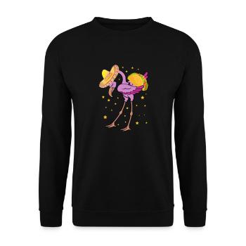 Cinco de mayo drôle flamant rose dabbing T Shirt - Sweat-shirt Unisexe - noir - Devant - Alina (178cm) & Michal (187cm)