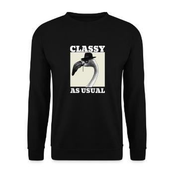 Chic comme d’habitude Flamingo - Sweat-shirt Unisexe - noir - Devant - Alina (178cm) & Michal (187cm)