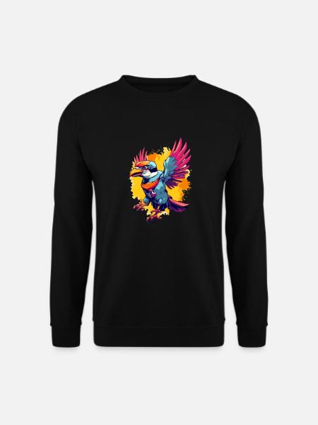 Pilu, der bunte Vogel - Unisex Pullover - Schwarz
