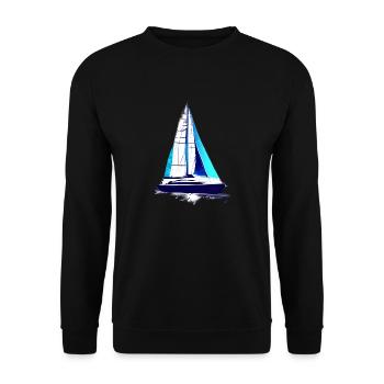 voilier voilier voilier voilier voilier voilier - Sweat-shirt Unisexe - noir - Devant - Alina (178cm) & Michal (187cm)