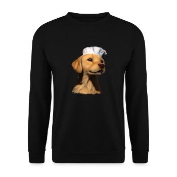 Golden Retriever Kochen Hunde Gastronom Hundewelpe - Unisex Pullover - Schwarz - Vorne - Alina (178cm) & Michal (187cm)