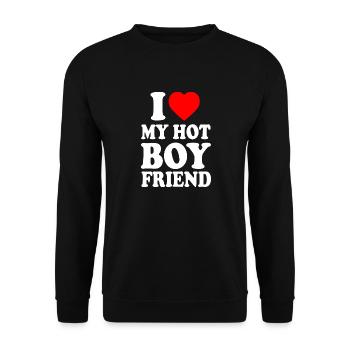 i love my hot boyfriend - Unisex Sweatshirt - black - Front - Alina (178cm) & Michal (187cm)
