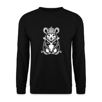 Ratte Maus Nagetier Ratten - Unisex Pullover - Schwarz - Vorne - Alina (178cm) & Michal (187cm)