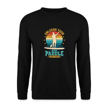 Unleash Your Inner Paddle Warrior Stand Up Paddlin - Unisex Pullover - Schwarz - Vorne - Alina (178cm) & Michal (187cm)