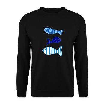Drei Fische - Unisex Pullover - Schwarz - Vorne - Alina (178cm) & Michal (187cm)