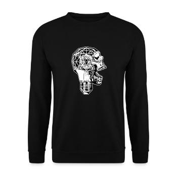 Skull Bulb - Unisex Sweatshirt - black - Front - Alina (178cm) & Michal (187cm)