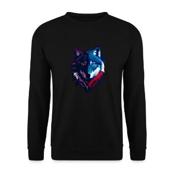 wolf - Unisex Sweatshirt - black - Front - Alina (178cm) & Michal (187cm)