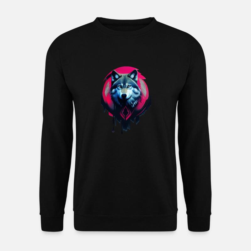 Wolf - Unisex Pullover - Schwarz