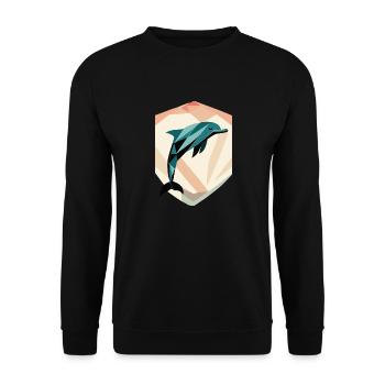 dolphin - Unisex Sweatshirt - black - Front - Alina (178cm) & Michal (187cm)