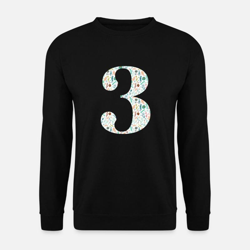 3rd Floral Anniversary - Unisex Sweatshirt - black