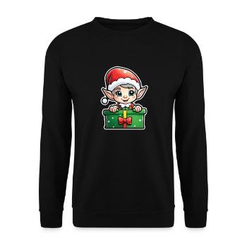 Elf Christmas Elf Gift Elf - Unisex Sweatshirt - black - Front - Alina (178cm) & Michal (187cm)