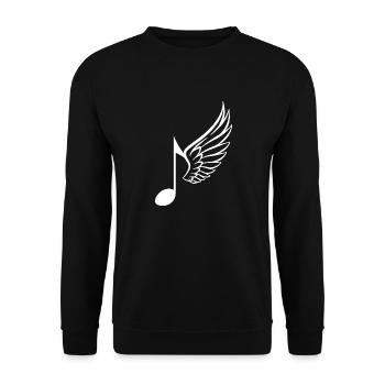 Note de musique ailes -idée cadeau original - Sweat-shirt Unisexe - noir - Devant - Alina (178cm) & Michal (187cm)