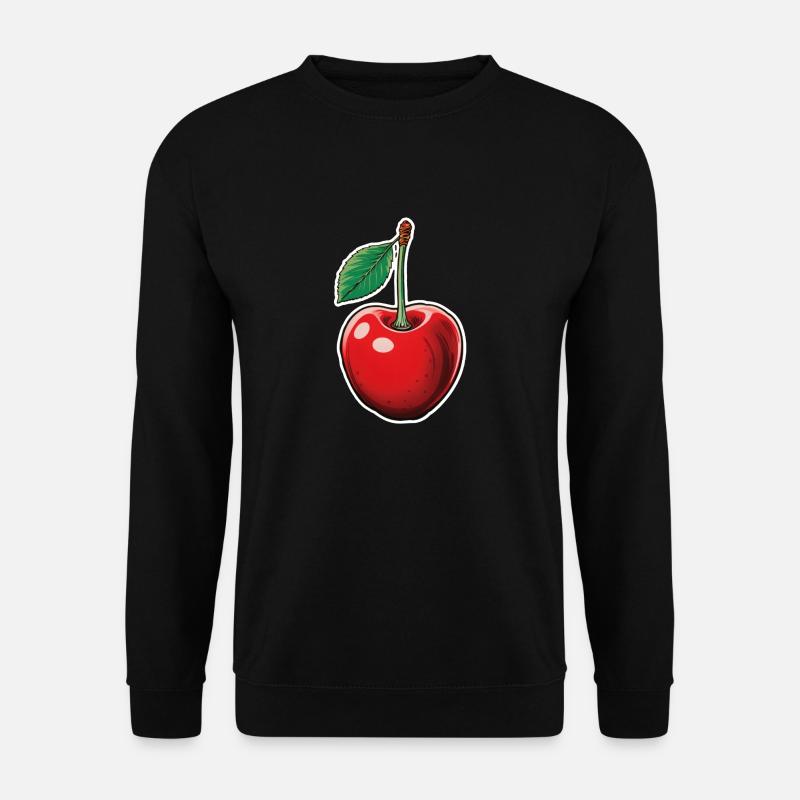 Kirsche einzelne Frucht - Unisex Pullover - Schwarz