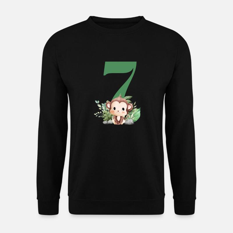 7th Birthday Monkey Safari - Unisex Sweatshirt - black