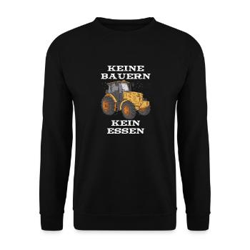 Keine Bauern kein Essen Landwirt Demo - Unisex Pullover - Schwarz - Vorne - Alina (178cm) & Michal (187cm)