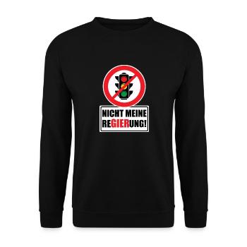 Ampel nicht meine ReGIERung - Unisex Pullover - Schwarz - Vorne - Alina (178cm) & Michal (187cm)