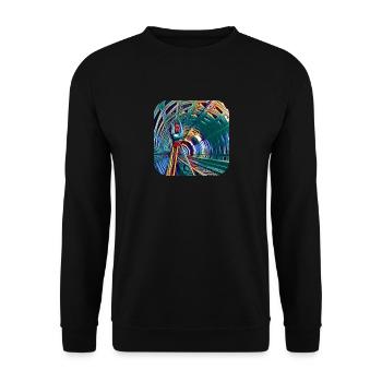 Arpenteur de tunnel arrondi - Sweat-shirt Unisexe - noir - Devant - Alina (178cm) & Michal (187cm)