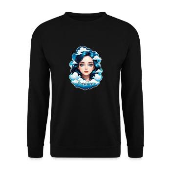 rêver - rêveur - rêveuse - rêve - rêverie - Sweat-shirt Unisexe - noir - Devant - Alina (178cm) & Michal (187cm)
