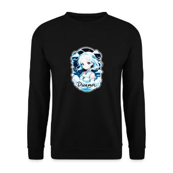 rêver - rêveur - rêveuse - rêve - rêverie - Sweat-shirt Unisexe - noir - Devant - Alina (178cm) & Michal (187cm)