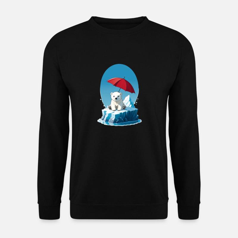Polar Bear, Ice & Parasol - Unisex Sweatshirt - black